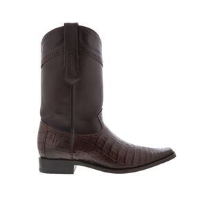 Los Altos Mens Square Toe Caiman Belly Boot Brown Boots (NWT)